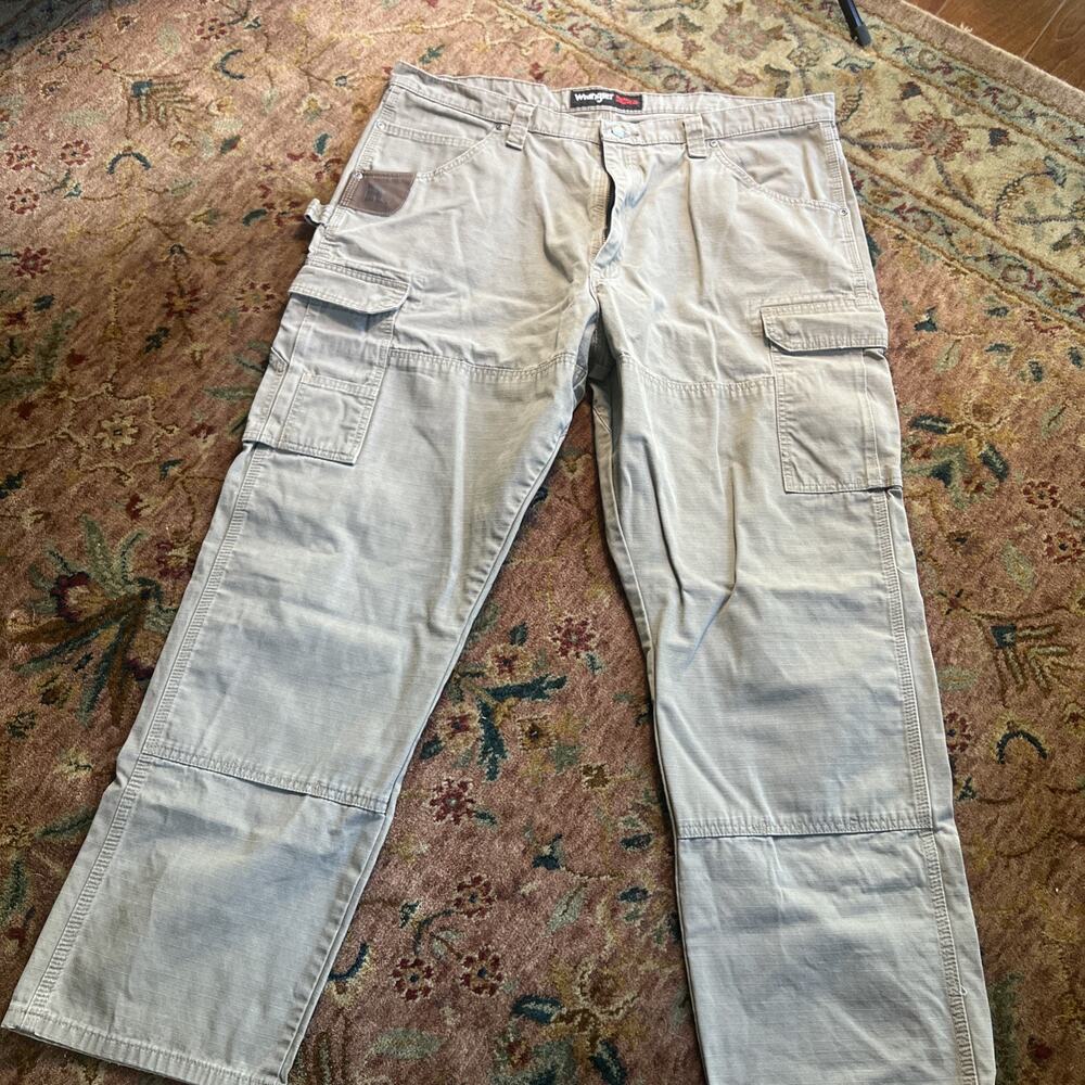 Wrangler RIGGS Workwear Khaki Ripstop Cargo Carp Utility Knee Vents 40x32/31